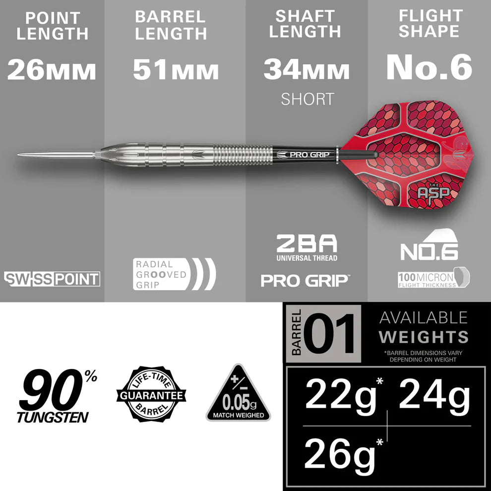 Target Nathan Aspinall G1 Darts (90% Tungsten)