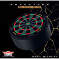 Black mini dart display with red and green concentric circles on a dark background, featuring Bulls logo.