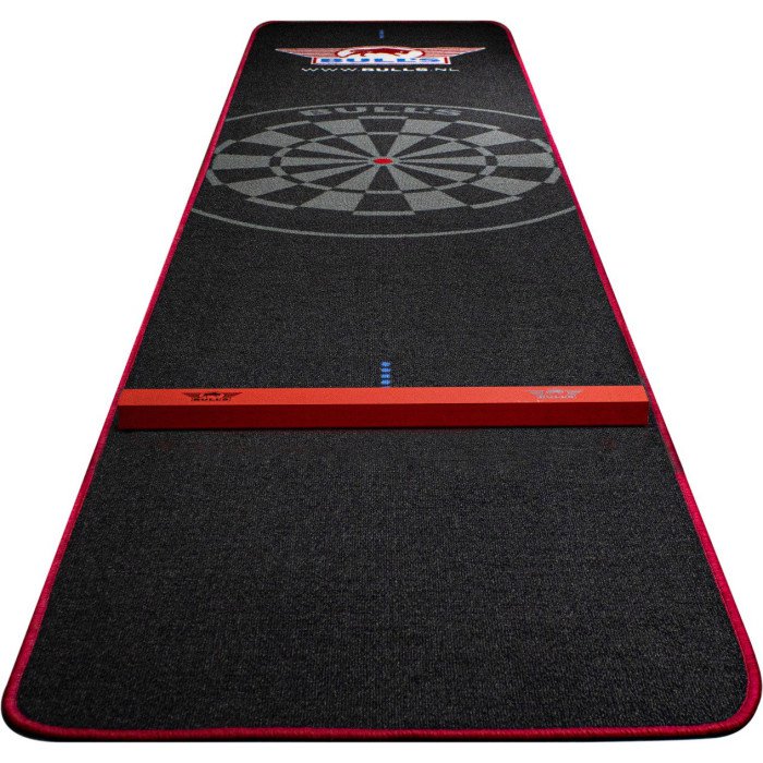 Bulls Carpet Dartmat Black/Red + Oche | 300x60 cm