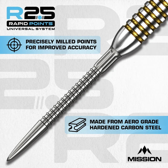 Mission R2.5 GV1 Rapid Dart Point showing the precision ringed grip and point material.