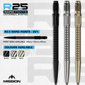 Mission R2.5 GV1 Rapid Dart Points available in Silver, Black and Gold.