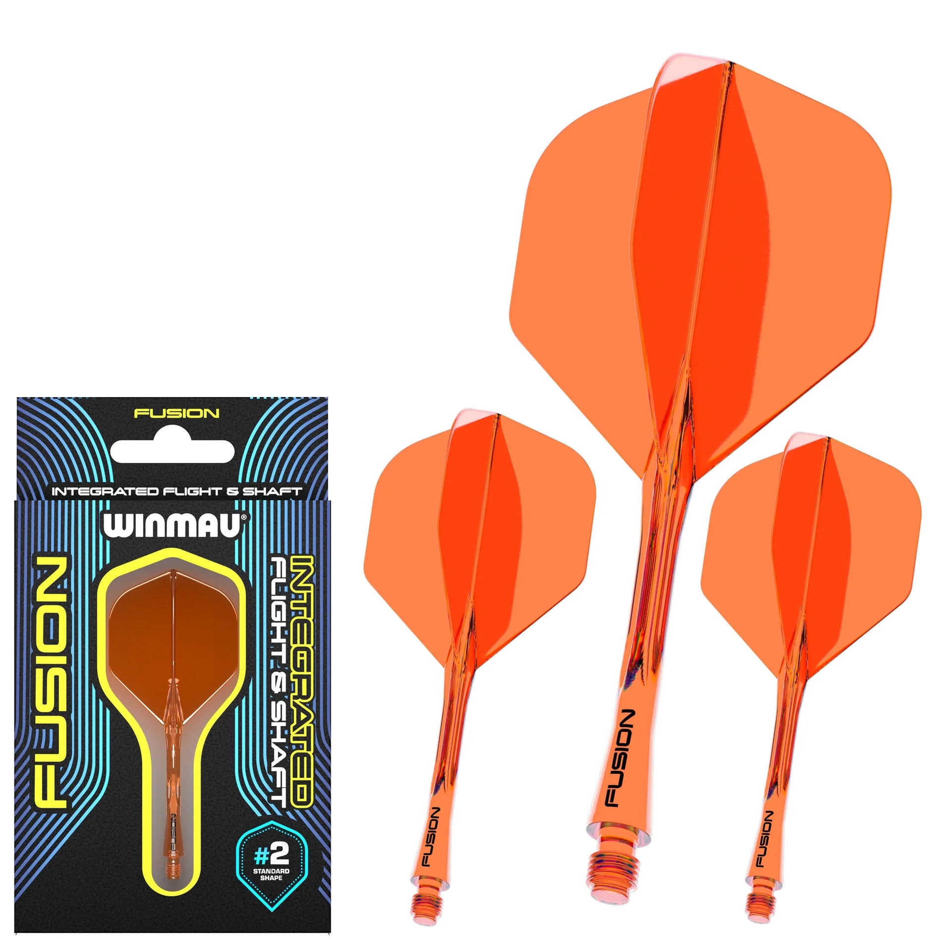 Winmau Fusion #2 Integrated Flight & Shaft - Neon Orange