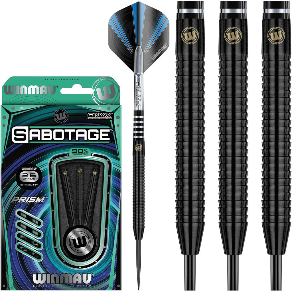 Winmau Sabotage 90% Tungsten Darts - Black