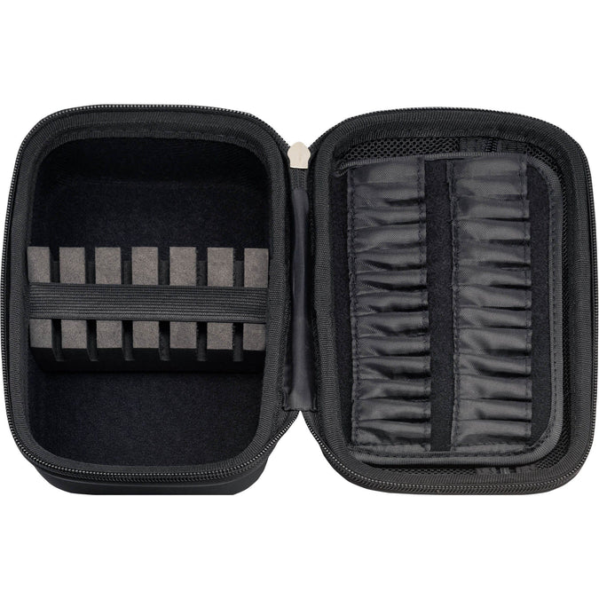 Inside Mission Country Ireland EVA Dart Case showing storage for two sets of darts and accessories