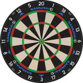 Mission Samurai 4 professional bristle dartboard front view showing ultra-thin white spider, traditional scoring segments and Samurai 4 branding.