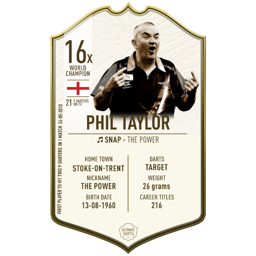 Phil Taylor The Power Ultimate Player Card Immortals Edition limited collectible darts card