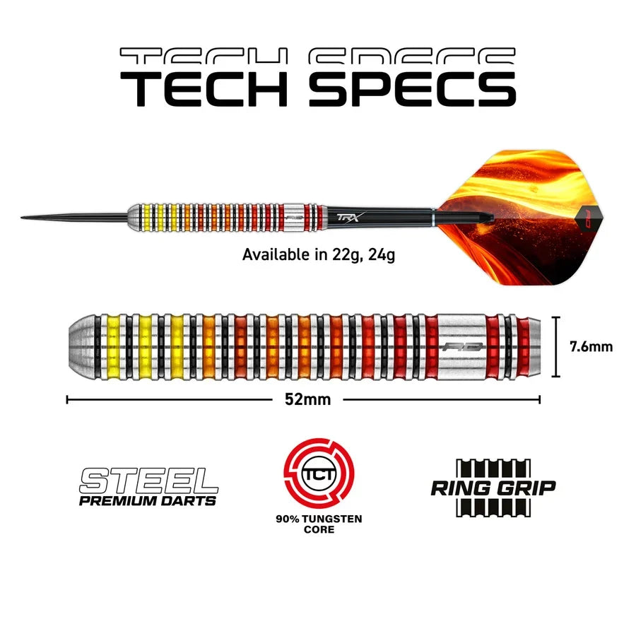 Red Dragon Furnace darts technical specifications for 22g and 24g models