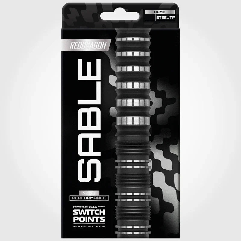 Red Dragon Sable Switch Point Bomb darts retail packaging