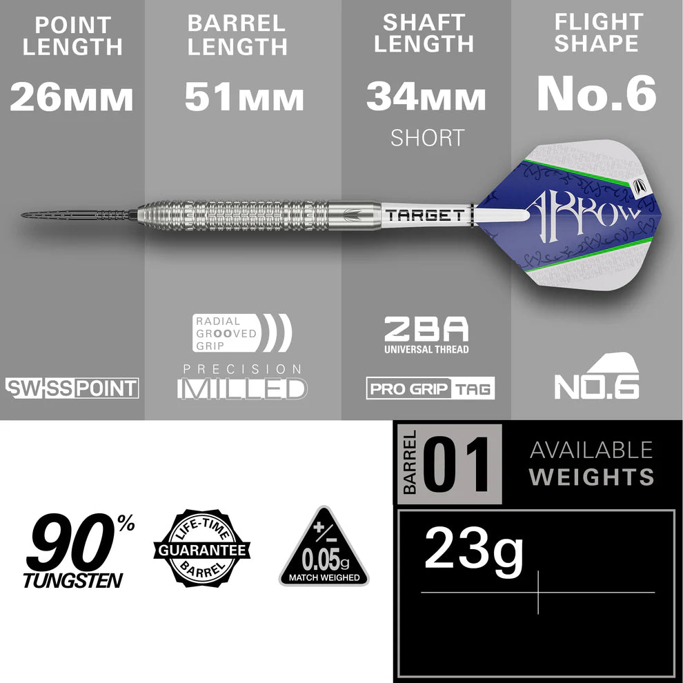 Target Shane McGuirk Arrow G1 Darts (90% Tungsten)