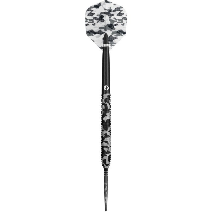 Shot Camo Polar Turbo Point steel tip dart with black shaft and camouflage flight