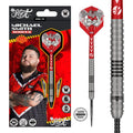 Shot Michael Smith Series II 90% Tungsten Turbo Point darts with Bully Boy packaging and barrel close-up