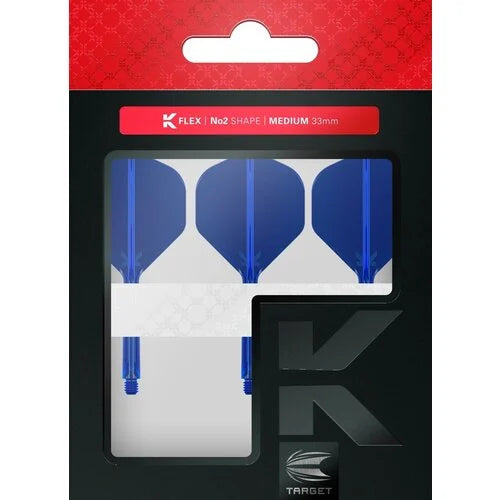 Target K-Flex Blue Standard No.2 integrated flight system in retail packaging