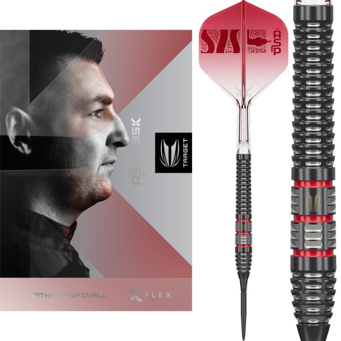 Target Nathan Aspinall 95K 95% Swiss Point steel tip darts with presentation box
