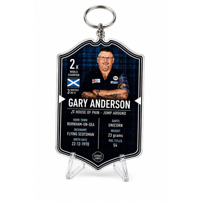 Ultimate Card Key Chain Gary Anderson darts collectible