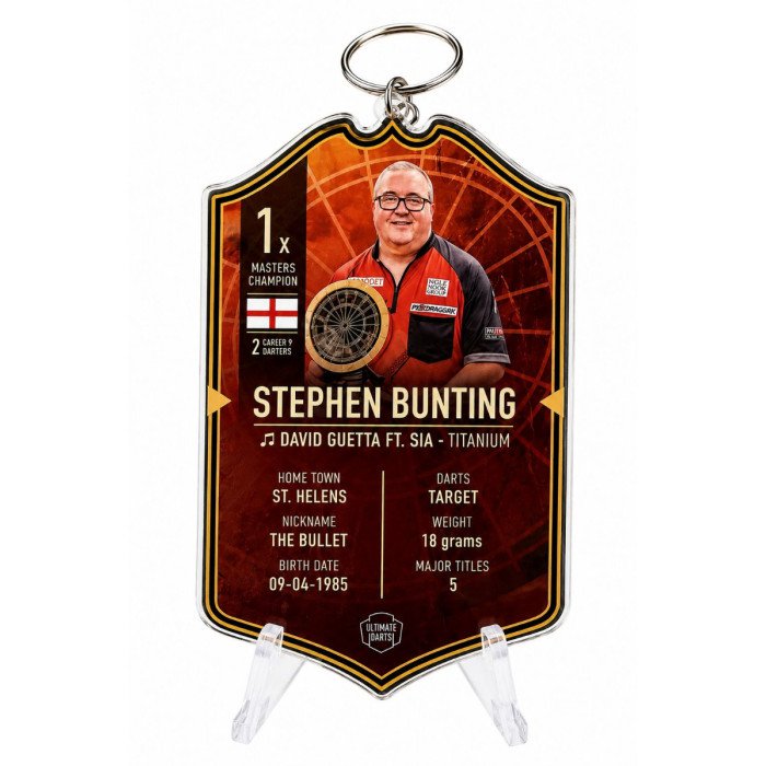Ultimate Card Key Chain Stephen Bunting premium darts collectible keyring with fast delivery throughout Ireland.