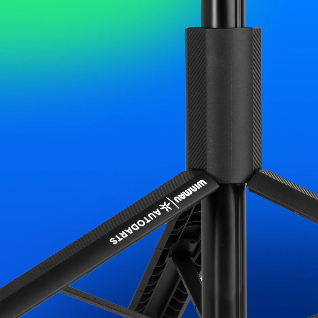 Winmau branding on Auto Darts Tripod leg for mobile autoscoring